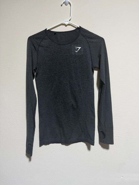 Gymshark Tops - Gymshark Vital Seamless Long Sleeve Thumbhole Top Charcoal Grey